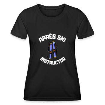 Moniteur d’après-ski - T-shirt sport Femme - noir - Devant - AI Model Female 172 light (172cm)