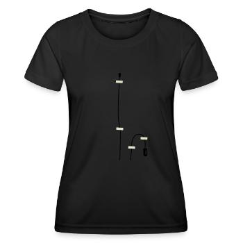 Espionnage de dispositif d’écoute avec l’agent secret Mikofon - T-shirt sport Femme - noir - Devant - AI Model Female 172 light (172cm)