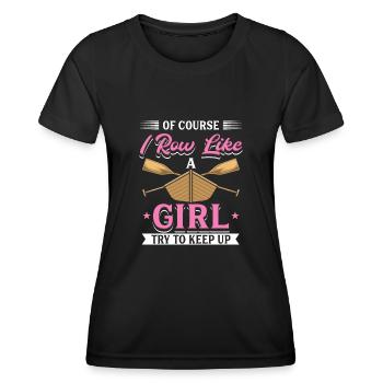 Je rame comme une rameuse - T-shirt sport Femme - noir - Devant - AI Model Female 172 light (172cm)