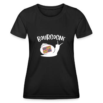 Escargot Bourgogne France - T-shirt sport Femme - noir - Devant - AI Model Female 172 light (172cm)