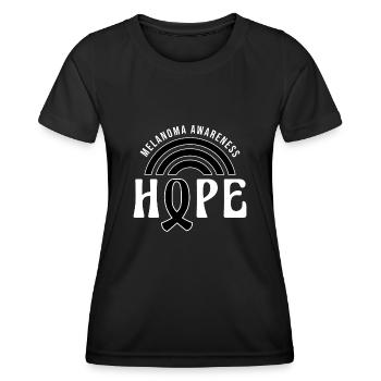Melanoma Awareness Hope Skin Cancer Black Ribbon - Frauen Funktions-T-Shirt - Schwarz - Vorne - AI Model Female 172 light (172cm)
