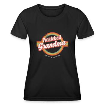 Pickleball Oma Stay Out Of My Kitchen Shirt - Frauen Funktions-T-Shirt - Schwarz - Vorne - AI Model Female 172 light (172cm)