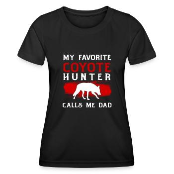 Kojotenjagd Kojote Geschenk - Frauen Funktions-T-Shirt - Schwarz - Vorne - AI Model Female 172 light (172cm)