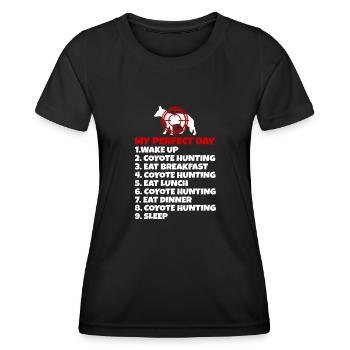 Kojotenjagd Kojote Geschenk - Frauen Funktions-T-Shirt - Schwarz - Vorne - AI Model Female 172 light (172cm)