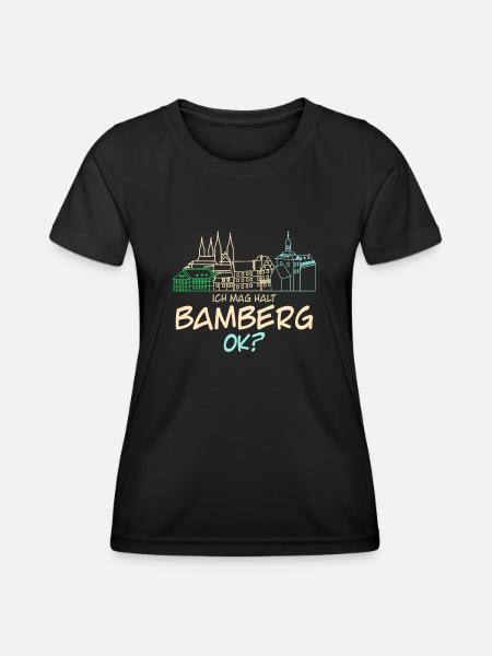 Bamberger Ich mag Bamberg - Frauen Funktions-T-Shirt - Schwarz