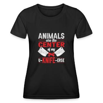Fleischerei Metzger Fleischer Metzgerei Geschenk - Frauen Funktions-T-Shirt - Schwarz - Vorne - AI Model Female 172 light (172cm)