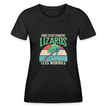 Herpétologiste des reptiles lézards caméléons - T-shirt sport Femme - noir - Devant - AI Model Female 172 light (172cm)