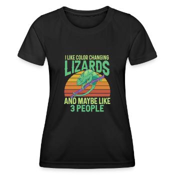 Herpétologiste des reptiles lézards caméléons - T-shirt sport Femme - noir - Devant - AI Model Female 172 light (172cm)