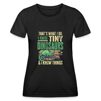 Herpétologiste des reptiles lézards caméléons - T-shirt sport Femme - noir - Devant - AI Model Female 172 light (172cm)