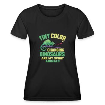 Herpétologiste des reptiles lézards caméléons - T-shirt sport Femme - noir - Devant - AI Model Female 172 light (172cm)
