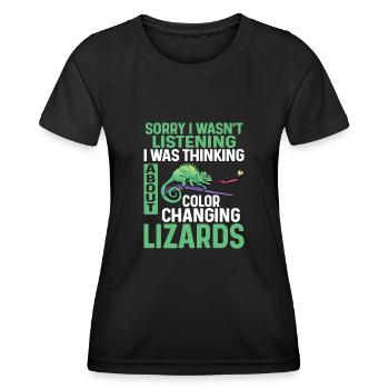 Herpétologiste des reptiles lézards caméléons - T-shirt sport Femme - noir - Devant - AI Model Female 172 light (172cm)