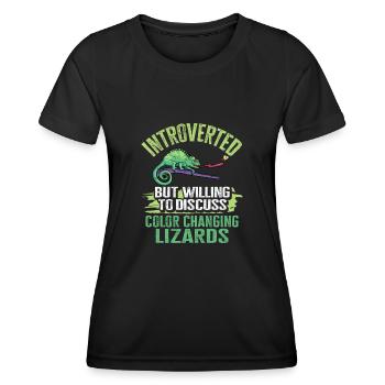 Herpétologiste des reptiles lézards caméléons - T-shirt sport Femme - noir - Devant - AI Model Female 172 light (172cm)