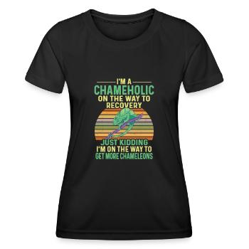 Herpétologiste des reptiles lézards caméléons - T-shirt sport Femme - noir - Devant - AI Model Female 172 light (172cm)
