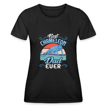 Herpétologiste des reptiles lézards caméléons - T-shirt sport Femme - noir - Devant - AI Model Female 172 light (172cm)