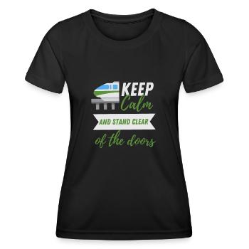 Les transports en commun se tiennent à l’écart de - T-shirt sport Femme - noir - Devant - AI Model Female 172 light (172cm)