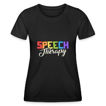 Speech Therapy Rainbow - Frauen Funktions-T-Shirt - Schwarz - Vorne - AI Model Female 172 light (172cm)