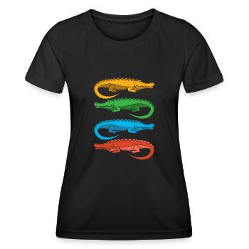 Alligator Alligator Crocodile Crocodile - T-shirt sport Femme - noir - Devant - AI Model Female 172 light (172cm)