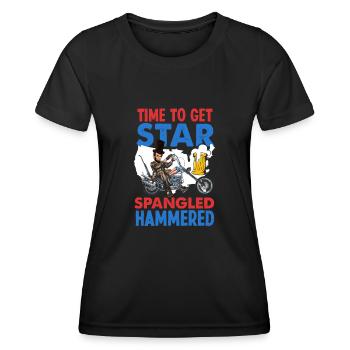 Amérique États-Unis Américain Américain - T-shirt sport Femme - noir - Devant - AI Model Female 172 light (172cm)