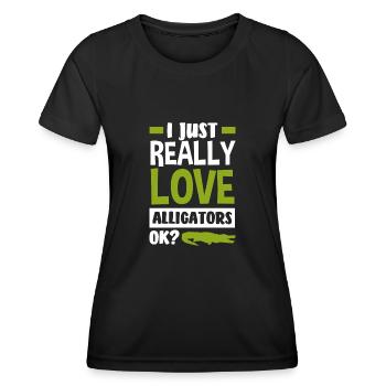 Alligator Alligator Crocodile Crocodile - T-shirt sport Femme - noir - Devant - AI Model Female 172 light (172cm)