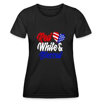 Amérique États-Unis Américain Américain - T-shirt sport Femme - noir - Devant - AI Model Female 172 light (172cm)