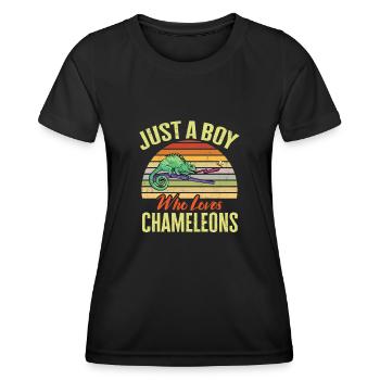 Herpétologiste des reptiles lézards caméléons - T-shirt sport Femme - noir - Devant - AI Model Female 172 light (172cm)