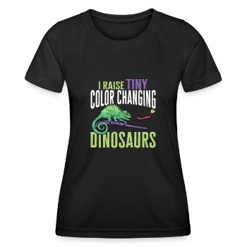 Caméléon, Lézard, Reptile, Herpétologiste - T-shirt sport Femme - noir - Devant - AI Model Female 172 light (172cm)