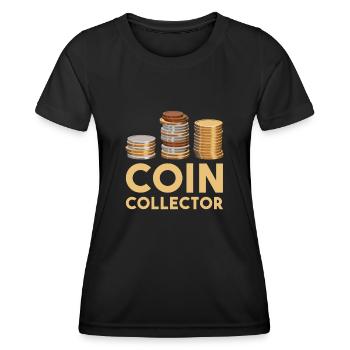Numismatics Coin Collecting Gift - Women's Functional T-Shirt - black - Front - AI Model Female 172 light (172cm)