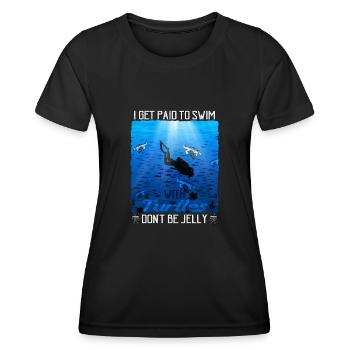 Tortues Tortues marines Tortues - T-shirt sport Femme - noir - Devant - AI Model Female 172 light (172cm)
