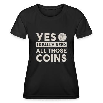 Numismatics Coin Collecting Gift - Women's Functional T-Shirt - black - Front - AI Model Female 172 light (172cm)