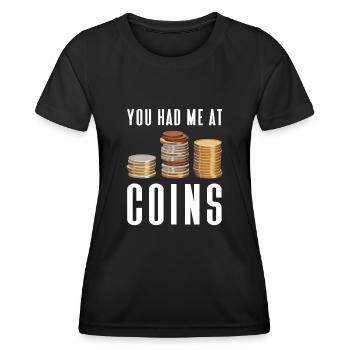 Numismatics Coin Collecting Gift - Women's Functional T-Shirt - black - Front - AI Model Female 172 light (172cm)
