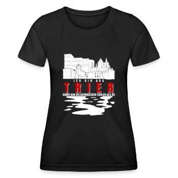 Trier Spruch Witz Trierer - Frauen Funktions-T-Shirt - Schwarz - Vorne - AI Model Female 172 light (172cm)