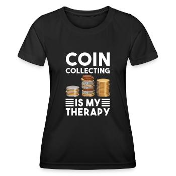 Numismatics Coin Collecting Gift - Women's Functional T-Shirt - black - Front - AI Model Female 172 light (172cm)