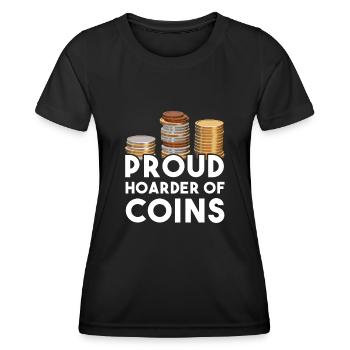 Numismatics Coin Collecting Gift - Women's Functional T-Shirt - black - Front - AI Model Female 172 light (172cm)