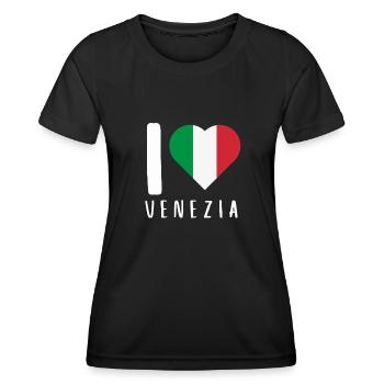 Venise Gondole Italie Venise - T-shirt sport Femme - noir - Devant - AI Model Female 172 light (172cm)