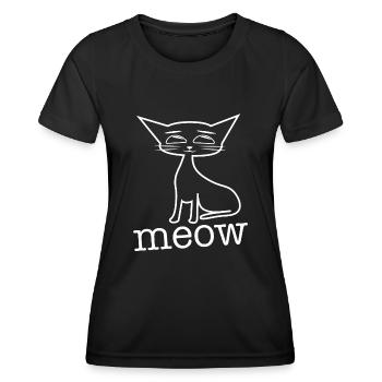 Miauen - Liebenswerte Katze - Frauen Funktions-T-Shirt - Schwarz - Vorne - AI Model Female 172 light (172cm)