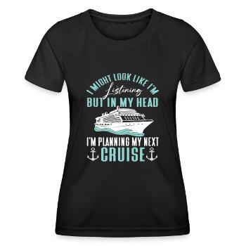 Croisière Croisière Vacances Mer - T-shirt sport Femme - noir - Devant - AI Model Female 172 light (172cm)