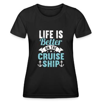 Croisière Croisière Vacances Mer - T-shirt sport Femme - noir - Devant - AI Model Female 172 light (172cm)