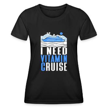 Croisière Croisière Vacances Mer - T-shirt sport Femme - noir - Devant - AI Model Female 172 light (172cm)