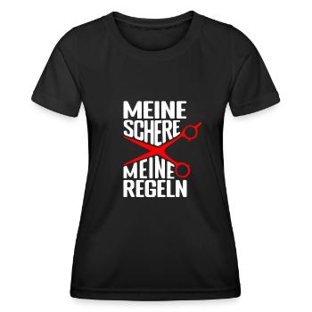 Meine Schere - Meine Regeln Friseur Salon Friseuri - Frauen Funktions-T-Shirt - Schwarz - Vorne - AI Model Female 172 light (172cm)