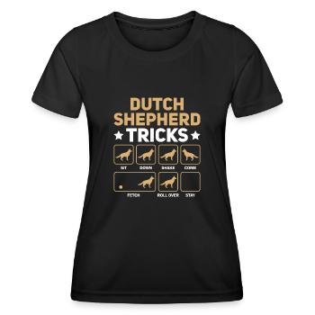 Holländischer Schäferhund Dutch Shepherd - Frauen Funktions-T-Shirt - Schwarz - Vorne - AI Model Female 172 light (172cm)