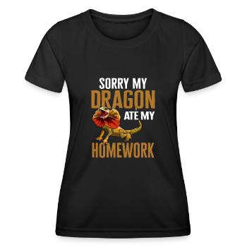 Kragenechse Frilled-neck lizard Reptil Herpetologe - Frauen Funktions-T-Shirt - Schwarz - Vorne - AI Model Female 172 light (172cm)