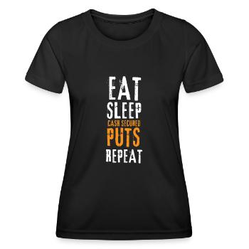 Options Trading Cash Secured Puts Future Forex - Frauen Funktions-T-Shirt - Schwarz - Vorne - AI Model Female 172 light (172cm)