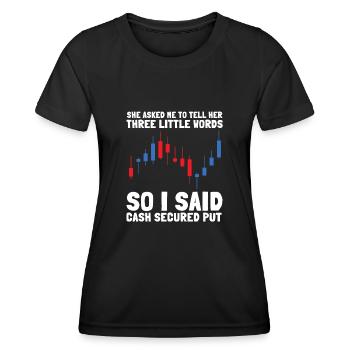 Options Trading Cash Secured Puts Future Forex - Frauen Funktions-T-Shirt - Schwarz - Vorne - AI Model Female 172 light (172cm)