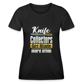 Couteau de boucher Couteau Collectionneur de couteaux - T-shirt sport Femme - noir - Devant - AI Model Female 172 light (172cm)