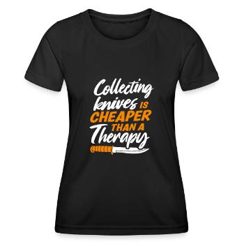 Couteau de boucher Couteau Collectionneur de couteaux - T-shirt sport Femme - noir - Devant - AI Model Female 172 light (172cm)