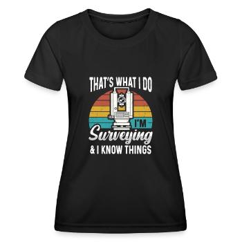 Landvermessung Kartograph Landvermesser - Frauen Funktions-T-Shirt - Schwarz - Vorne - AI Model Female 172 light (172cm)