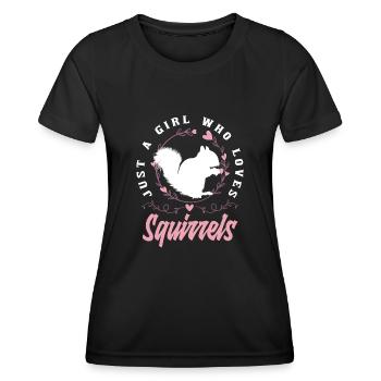 Eichhörnchen - Frauen Funktions-T-Shirt - Schwarz - Vorne - AI Model Female 172 light (172cm)