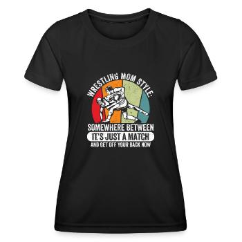 Lutte Maman Style Drôle Lutteur de la fête des mères - T-shirt sport Femme - noir - Devant - AI Model Female 172 light (172cm)