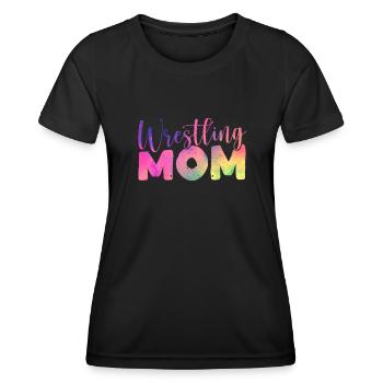 Wrestling Mom Lustige Ringer Mum Ringer Muttertag - Frauen Funktions-T-Shirt - Schwarz - Vorne - AI Model Female 172 light (172cm)