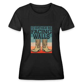Line Dancing Cowboy Texas Line Dance Cadeau - T-shirt sport Femme - noir - Devant - AI Model Female 172 light (172cm)